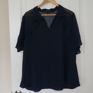 ☀️ Lane Bryant Women's Blouse. Navy. Size 20.